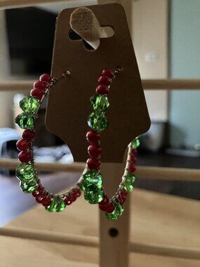Handcrafted Christmas Hoop Earrings